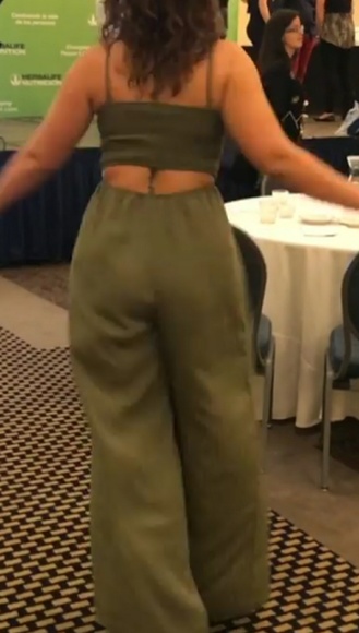 Green striped jumpsuit - Picture 2 of 2